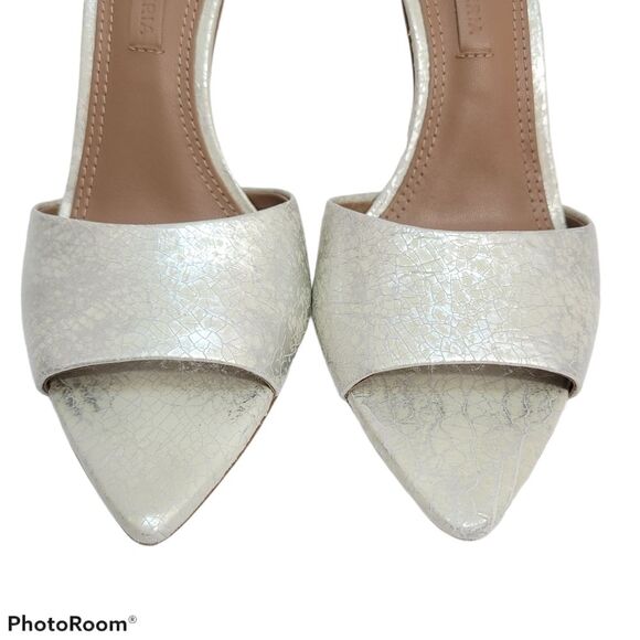 Bcbgmaxazria Dana‎ Crakle Patent Silver Stiletto Heels, SIZE 6 - Picture 5 of 10